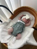 Candy Stripe Bow Romper - Green