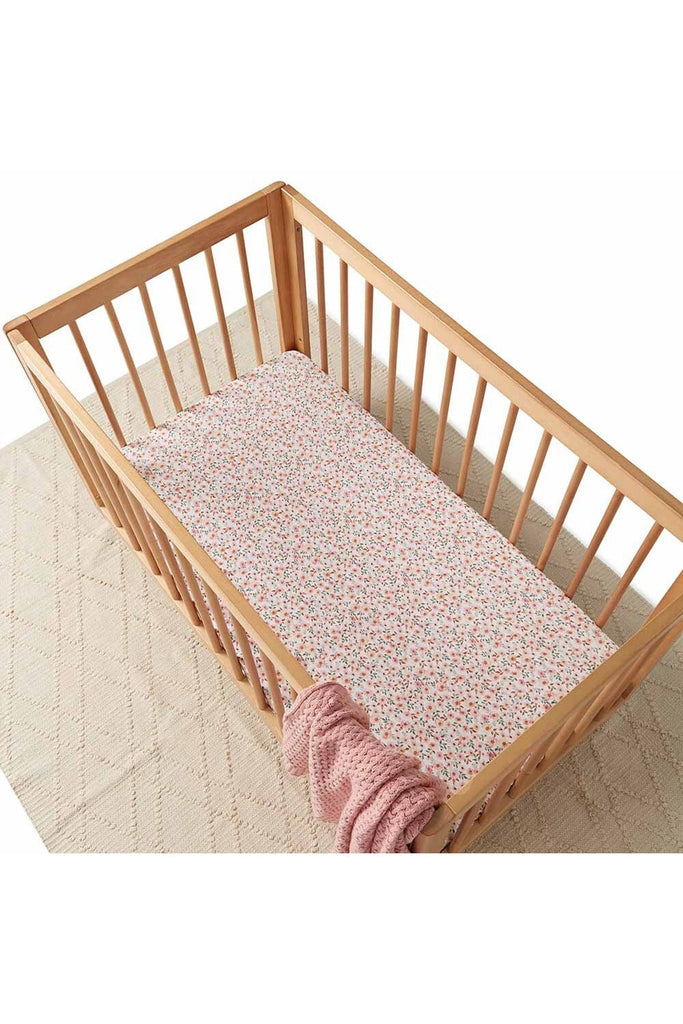 Spring Floral Fitted Cot Sheet-Snuggle Hunny Kids-Tiny Trader
