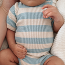 Summer Ribbed Bodysuit | Lake-Ziggy Lou-NB- Tiny Trader - Gold Coast Baby Shop