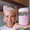REGULAR - Reusable Glass Coffee Cup 8oz: PAPAYA
