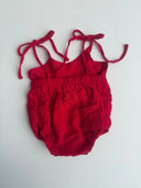 MUSLIN SUMMER ROMPER | RED: 6-12M