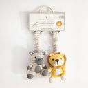 2pk Stroller Toys - Zebra & Lion