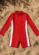 All in One Rashie Swimsuit - Racing Red