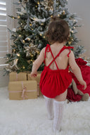 MUSLIN SUMMER ROMPER | RED: 3-6M