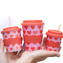 Hearts Babychino Cup 4oz - WITH STRAW