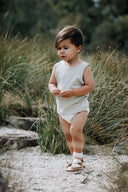 Organic Ribbed Baby Singlet - Sage