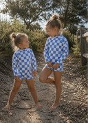 All in One Rash Suit - Cobalt Check