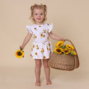 Snuggle Hunny | Sunflower Short Sleeve Organic Dress